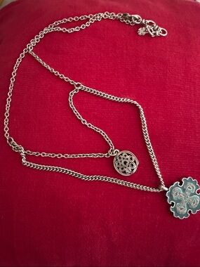 Silver Multi-Layer Pendant Necklace in Silver Lucky Brand 2000's